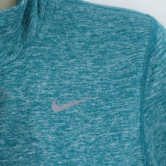 Nike Womens Extra Small XS Teal Green Heathered Pullover Quarter Zip Dri Fit - Picture 4 of 13